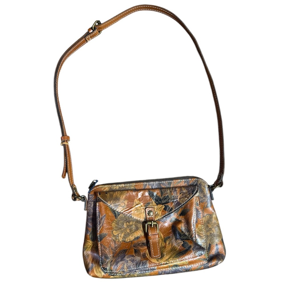 Patricia Nash Fresco Bouquet Avellino Crossbody 100% Italian Leather Floral - Picture 7 of 11
